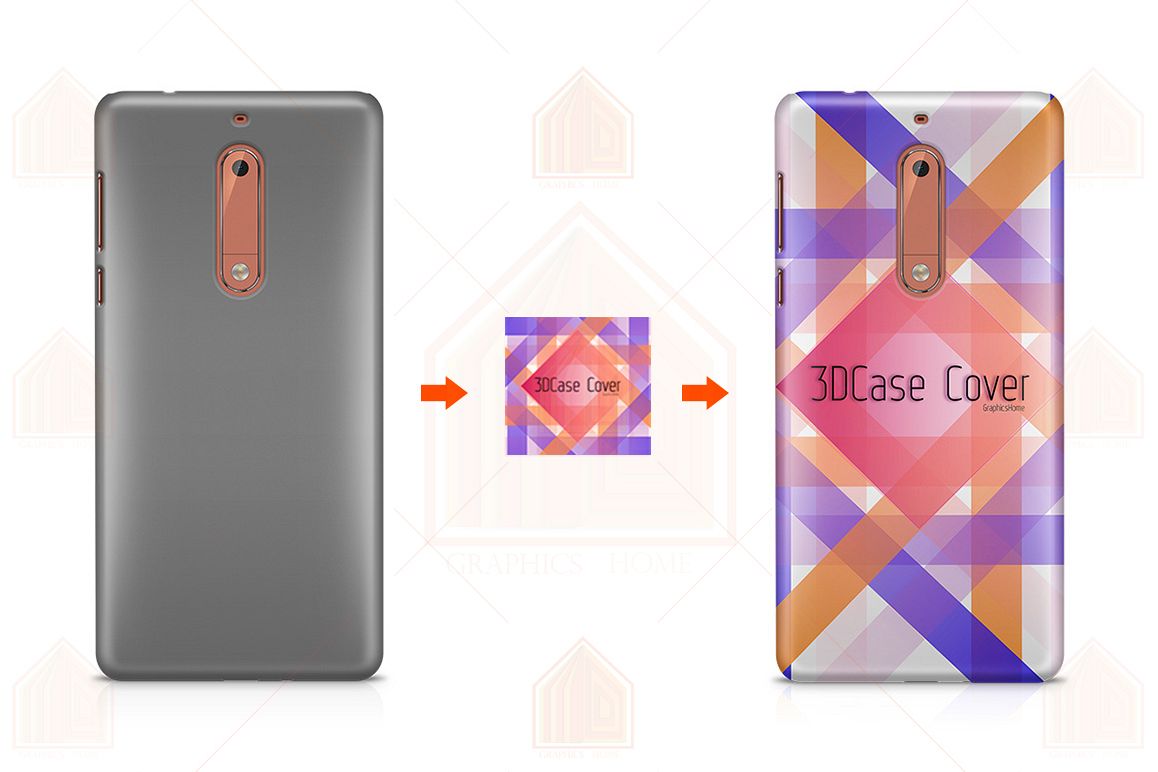 Nokia 5 3D Case Design Mockup Back View example image 1
