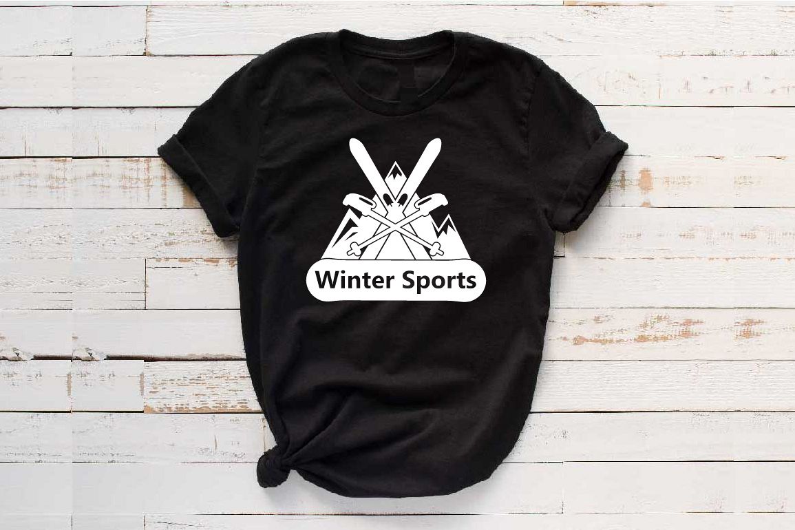 Winter Sports Logo Mountains Ski Side svg 1066s example image 1