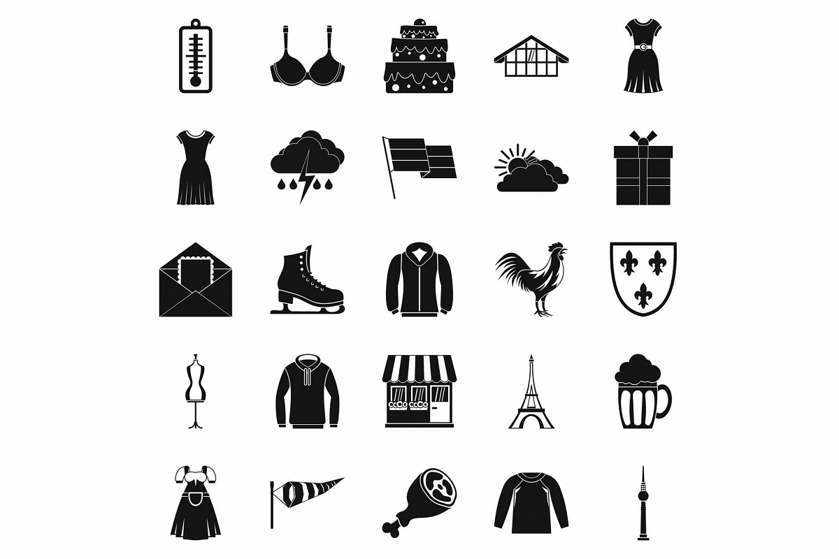 Lightweight clothing icons set, simple style example image 1