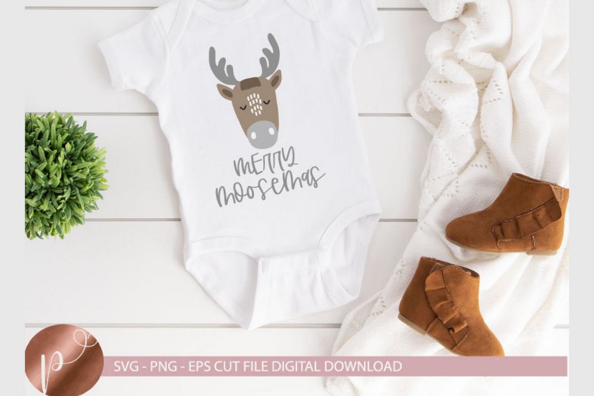 Merry Moosemas Svg Eps Png, Moose Christmas Cut File, Cricut example image 1