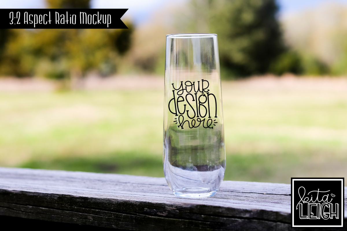 Champagne Flute Rustic Wedding Mockup example image 1
