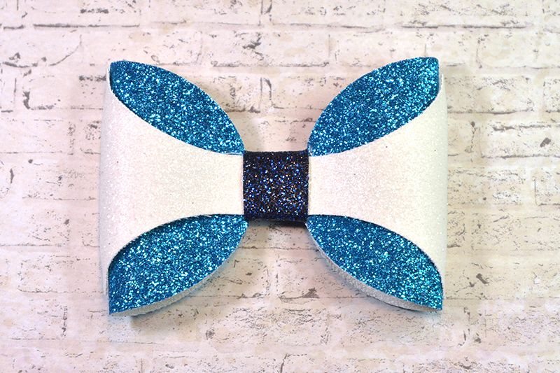 Hair bow template SVG, DIY leather bow template example image 1