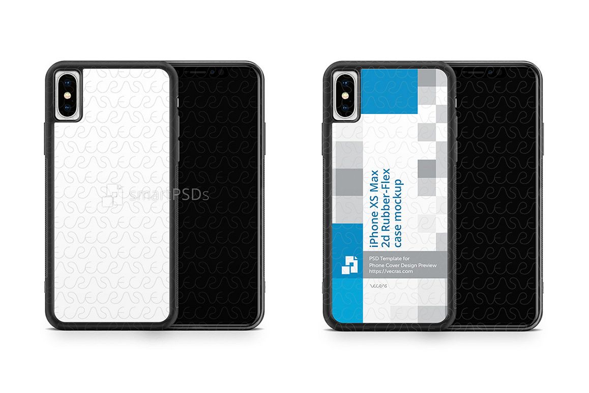 Apple iPhone XS Max 2d RubberFlex Mobile Case Design Mockup example image 1