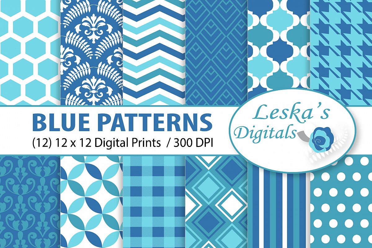 Blue Patterned Paper Pack example image 1