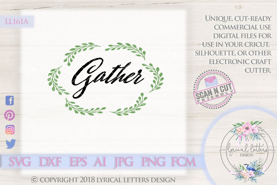 Gather Wreath SVG Cut File LL161A example image 1