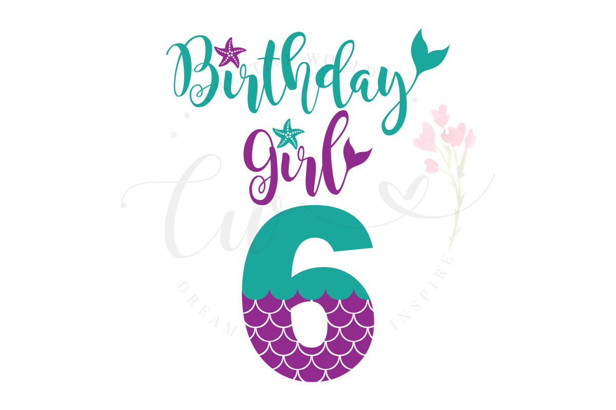 My 6th Birthday Mermaid SVG | Mermaid Birthday Girl svg example image 1