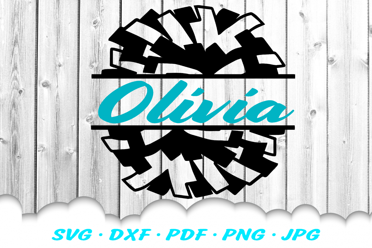 Cheerleader Cheer Pom Pom SVG DXF Cut Files example image 1