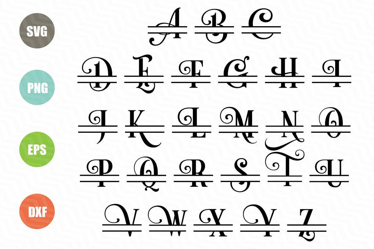 Download Split Letters A-Z SVG, Alphabet Letters A-Z