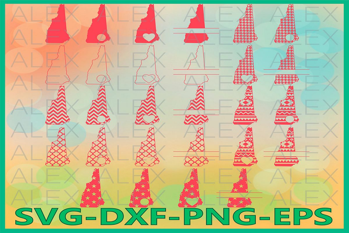 New Hampshire State SVG, New Hampshire SVG files for Cricut example image 1