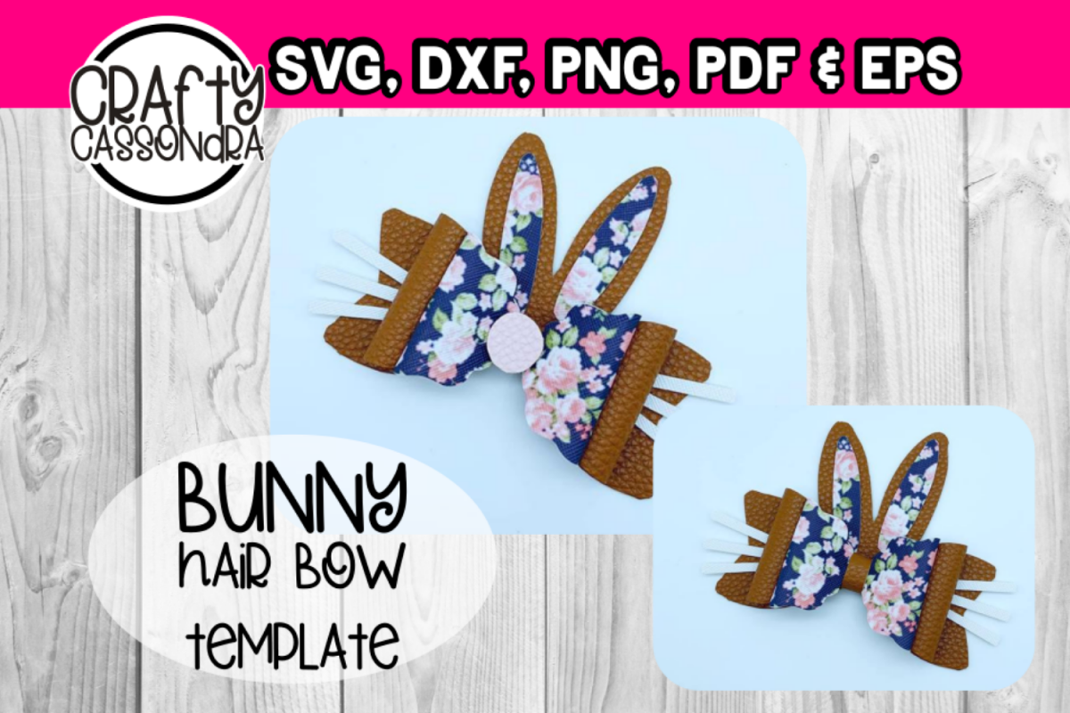 Hair bow - Faux leather diy project Bunny ear hair bows - example image 1