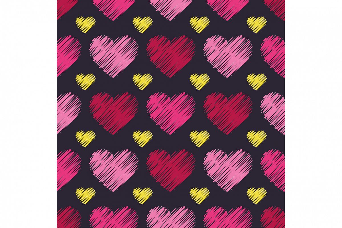 Seamless vector background with decorative hearts. Print. Cloth design, wallpaper. example image 1