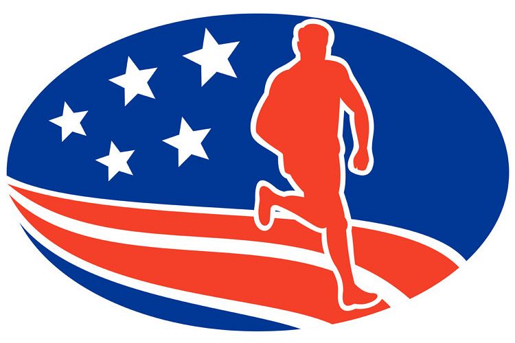 American Marathon runner stars stripes example image 1