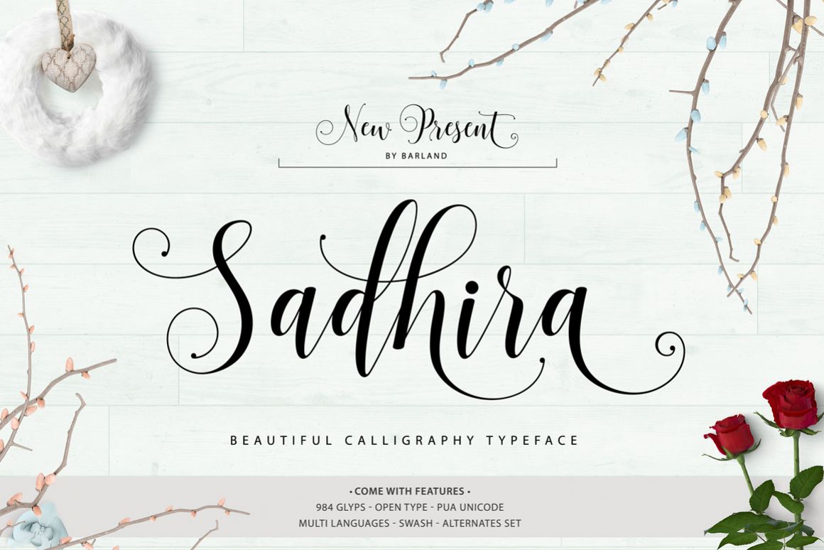 Sadhira Script Calligraphy Typeface example image 1
