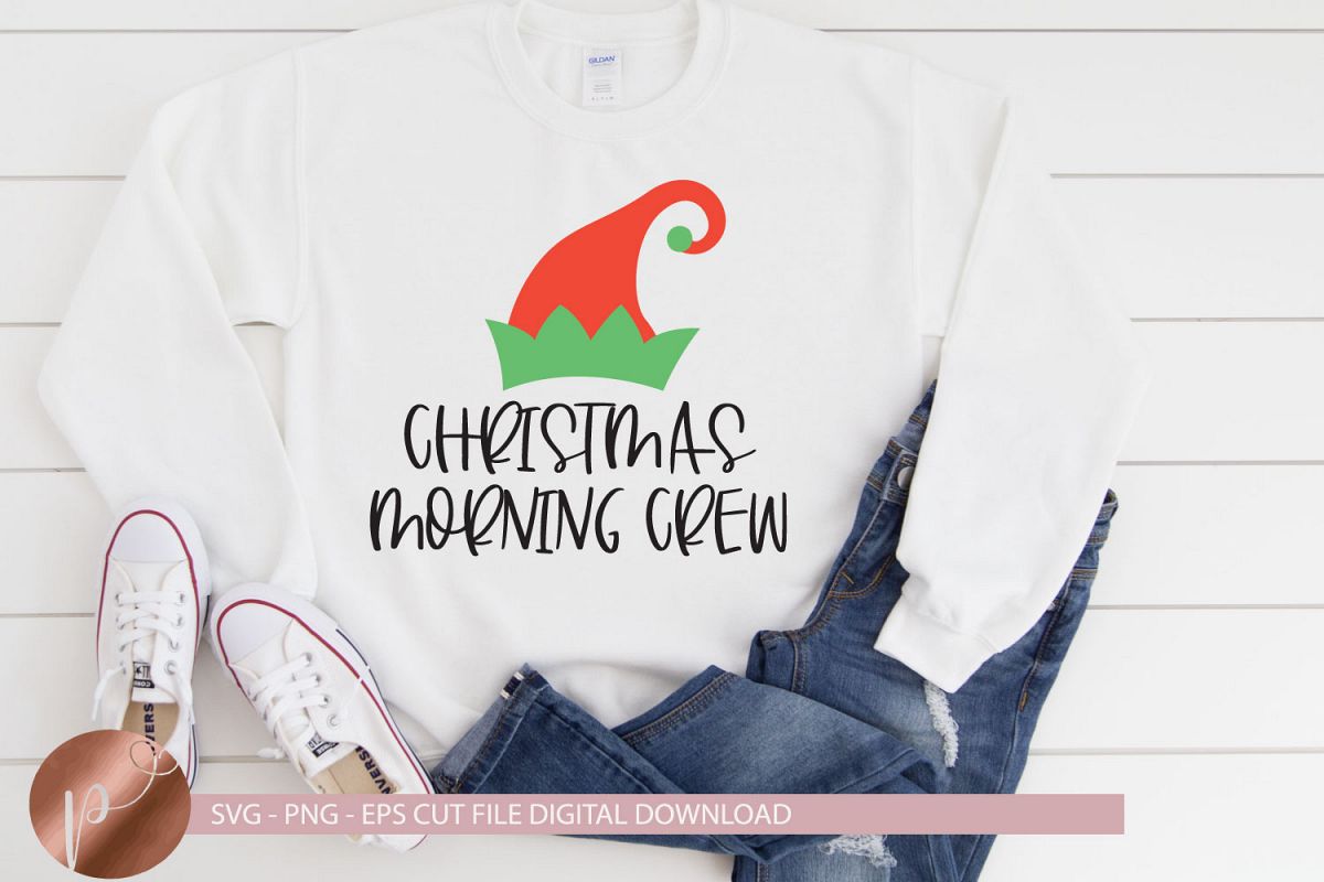 Christmas Morning Crew Svg, Elf Shirt Design, Cricut Files example image 1
