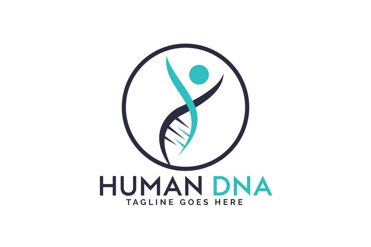 Human DNA and genetic logo design. example image 1