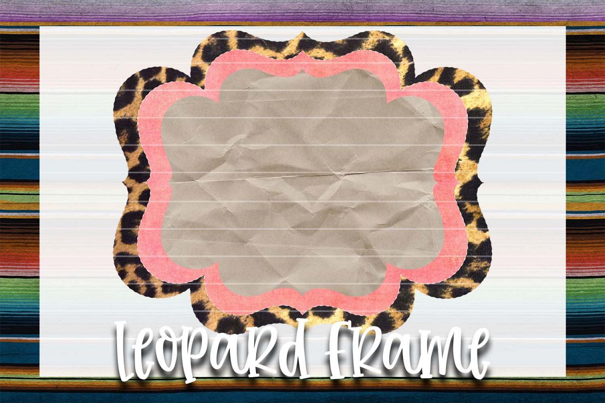 Pink Grunge & Leopard Frame Background Element example image 1