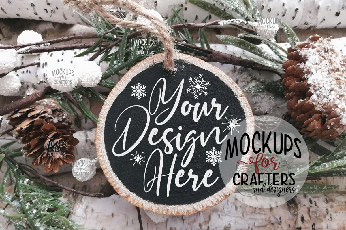 Wood Slice Ornament, Christmas theme, BONUS PHOTO INCLUDED example image 1