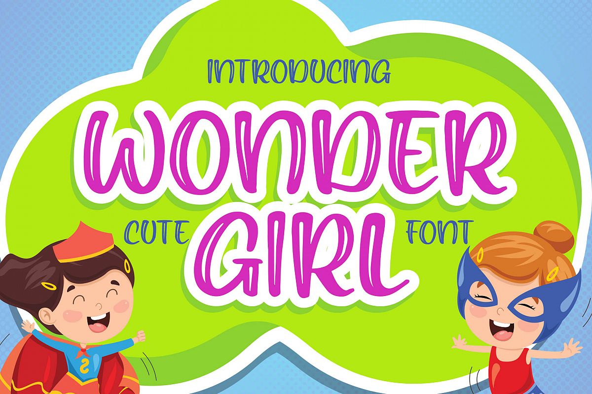Wonder Girl - Cute Font example image 1