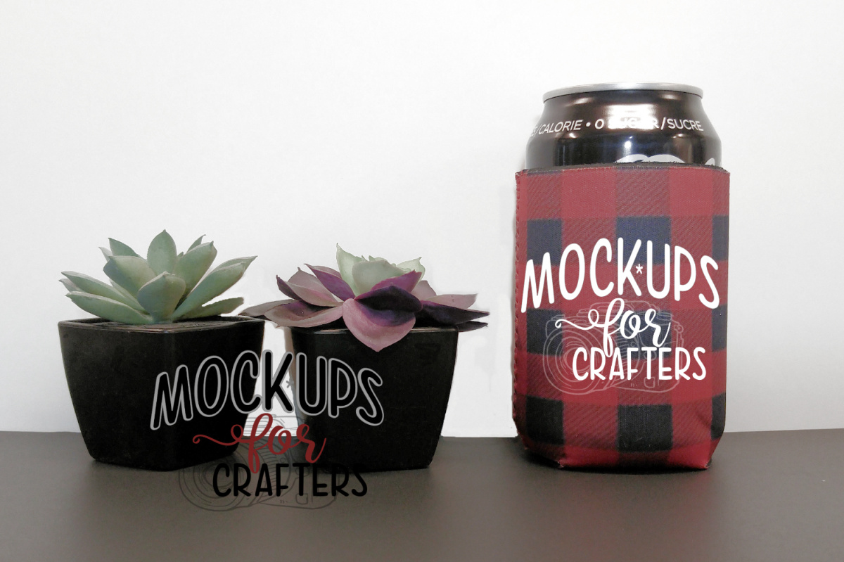 bottle/can cover- buffalo plaid MOCK-UP example image 1