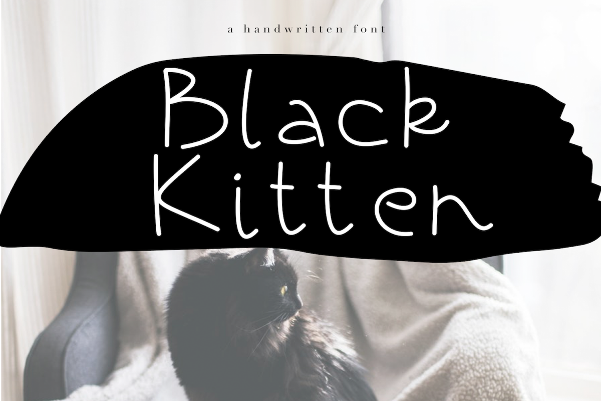 Black Kitten - A Handwritten Font example image 1