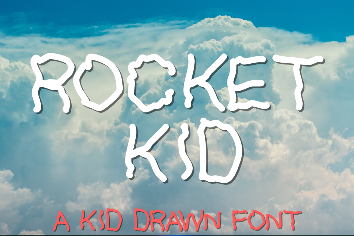 Rocket Kid | An All Caps Kid Drawn Font example image 1