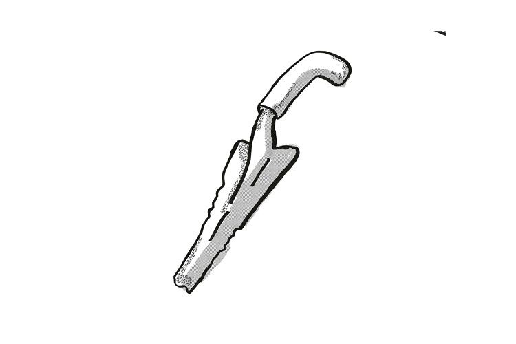 bulb trowel Garden Tool Cartoon Retro Drawing example image 1
