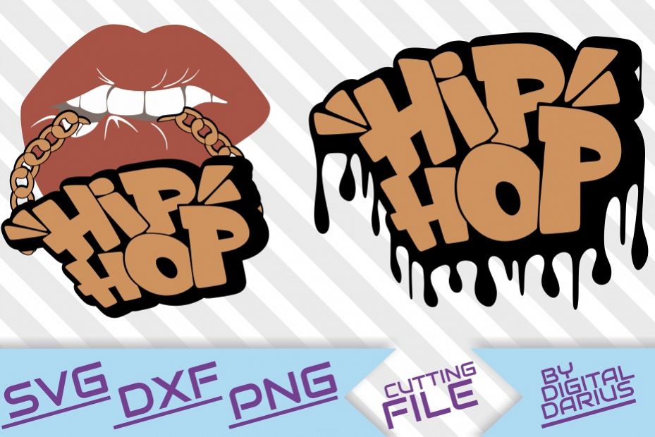 Download 2x Hip Hop svg, Afro woman ,Gold chain, biting lips,Graffiti