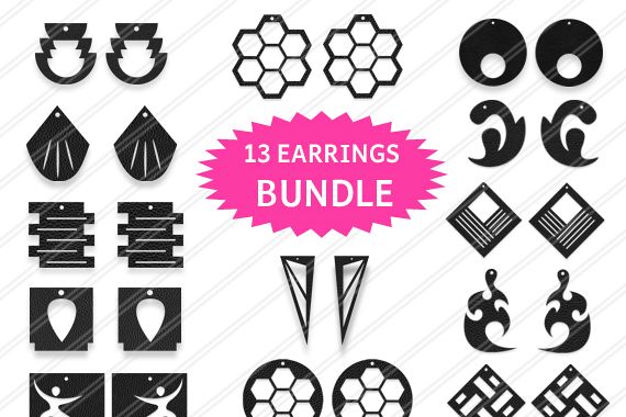 Download 13 Earrings bundle,Earrings svg, Jewelry svg, leather ...