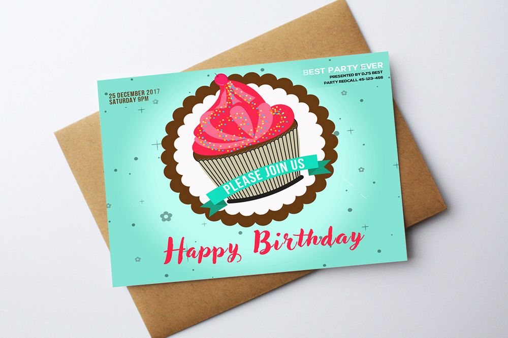 Birthday Greeting Card Template example image 1