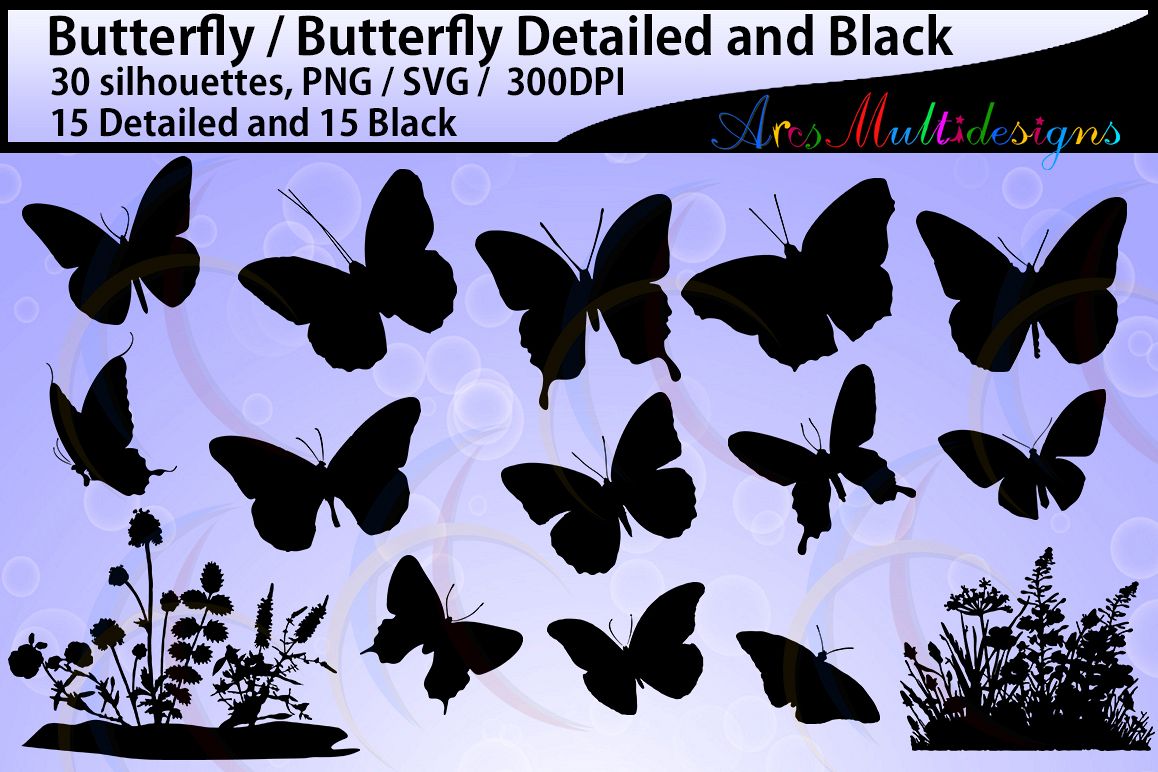 Butterfly silhouette /SVG files / insects / High Quality ...