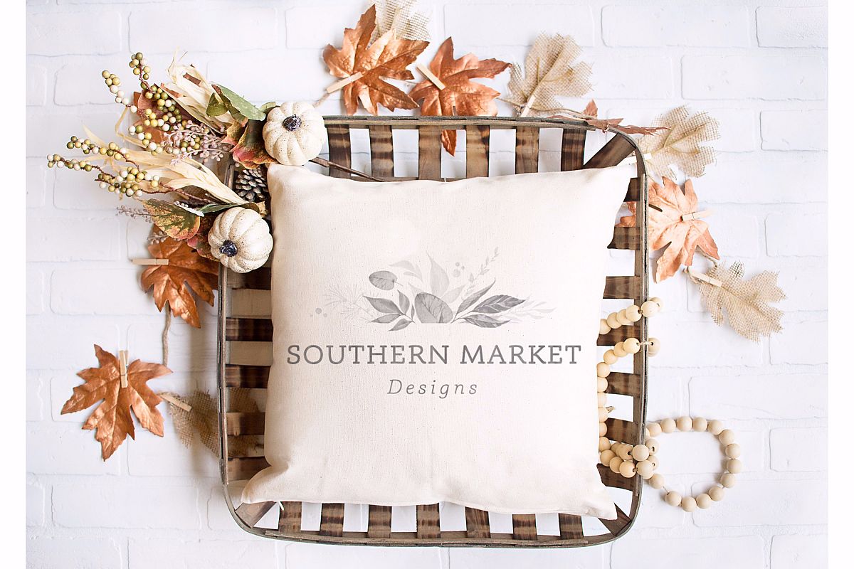 Fall Blank Pillow Mock Up Photo Stock Photography example image 1