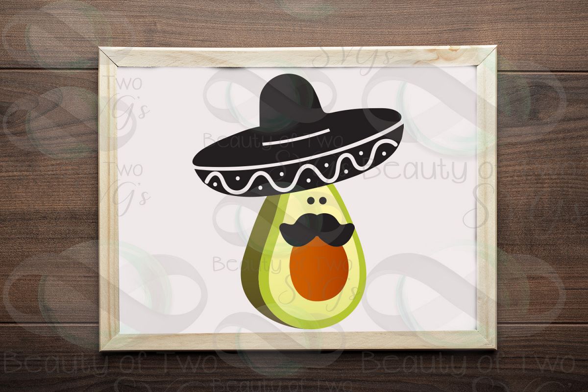 Cinco de Mayo avocado svg & png, avocado svg, sombrero svg example image 1