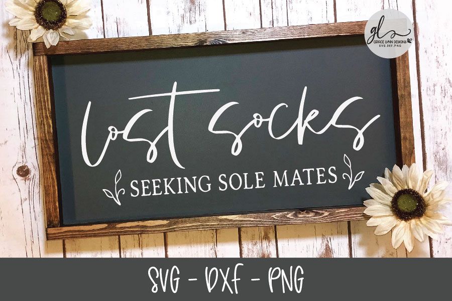 Lost Socks Seeking Sole Mates - Laundry SVG Cut File example image 1