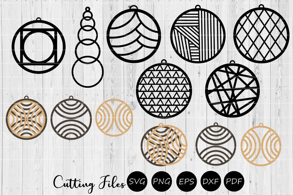 9 Earring Digital Designs | Laser Cutting | Wood & Acrylic example image 1
