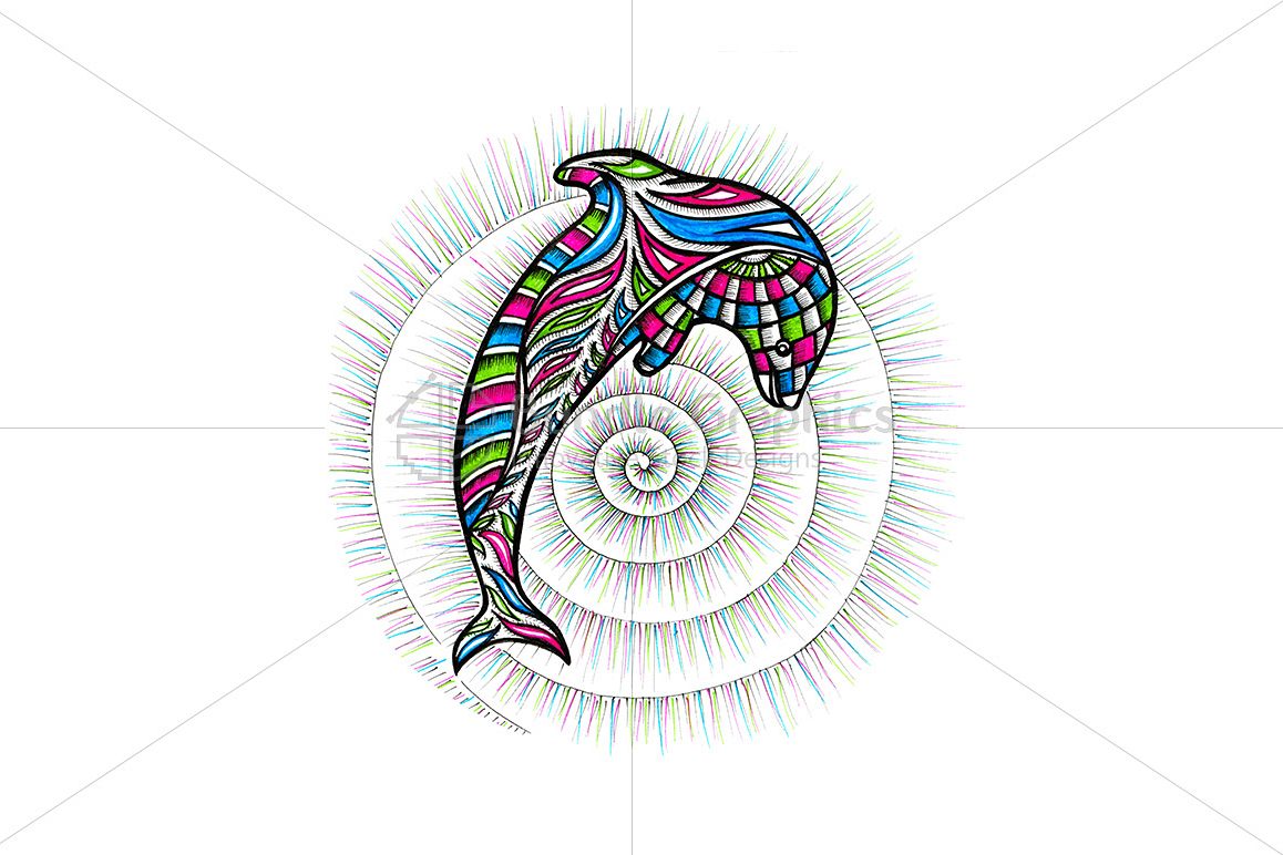 Dolphin – Colorful Handmade Graphics example image 1