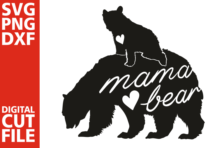 Mama Bear svg , Family bears svg , Animals svg, Heart vector