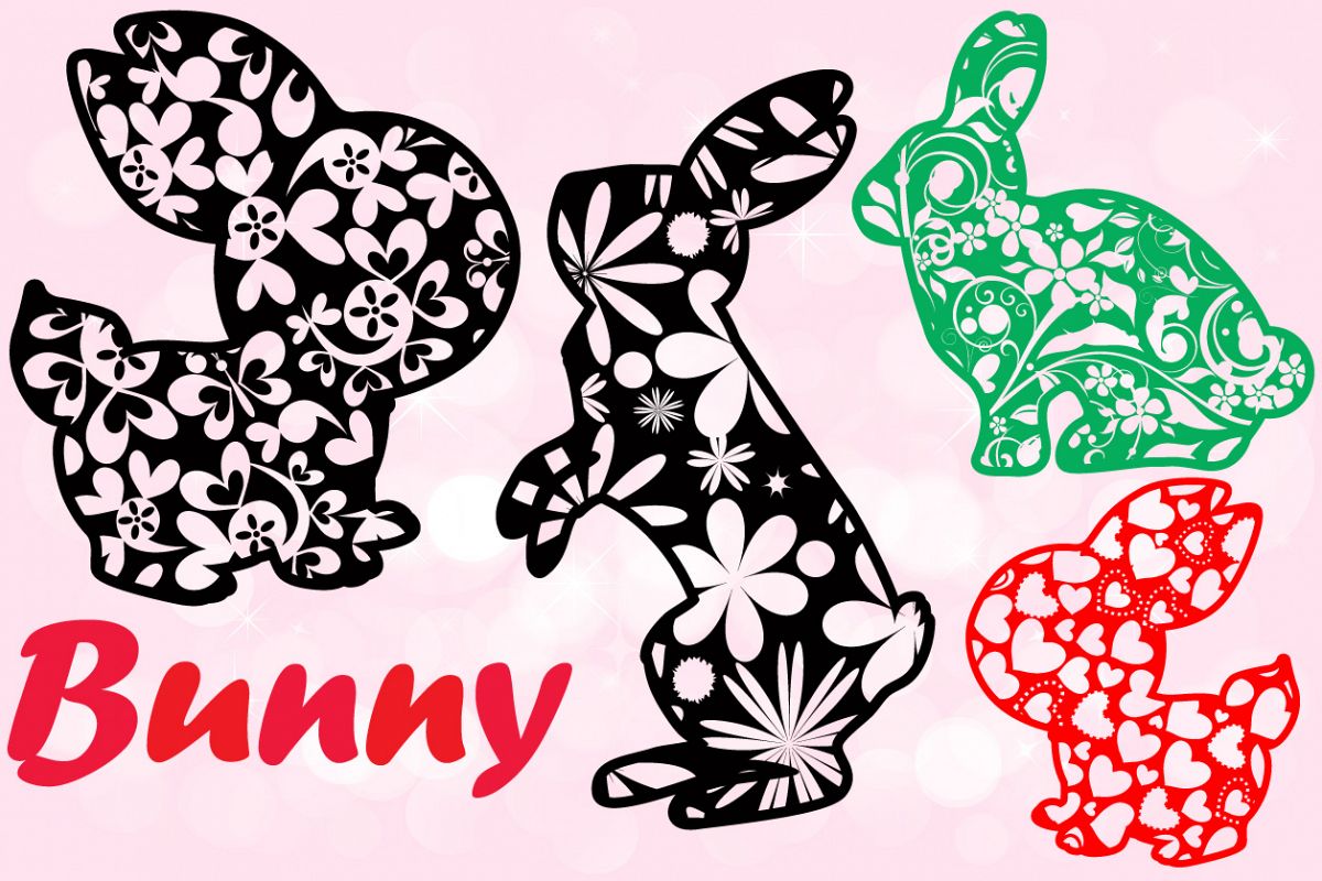 Easter bunny Flowers and hearts shirt bunny ears 636 example image 1