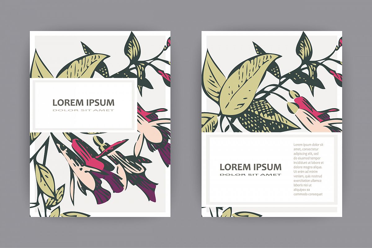 Fuchsia flower templates for card, invitation, wedding example image 1