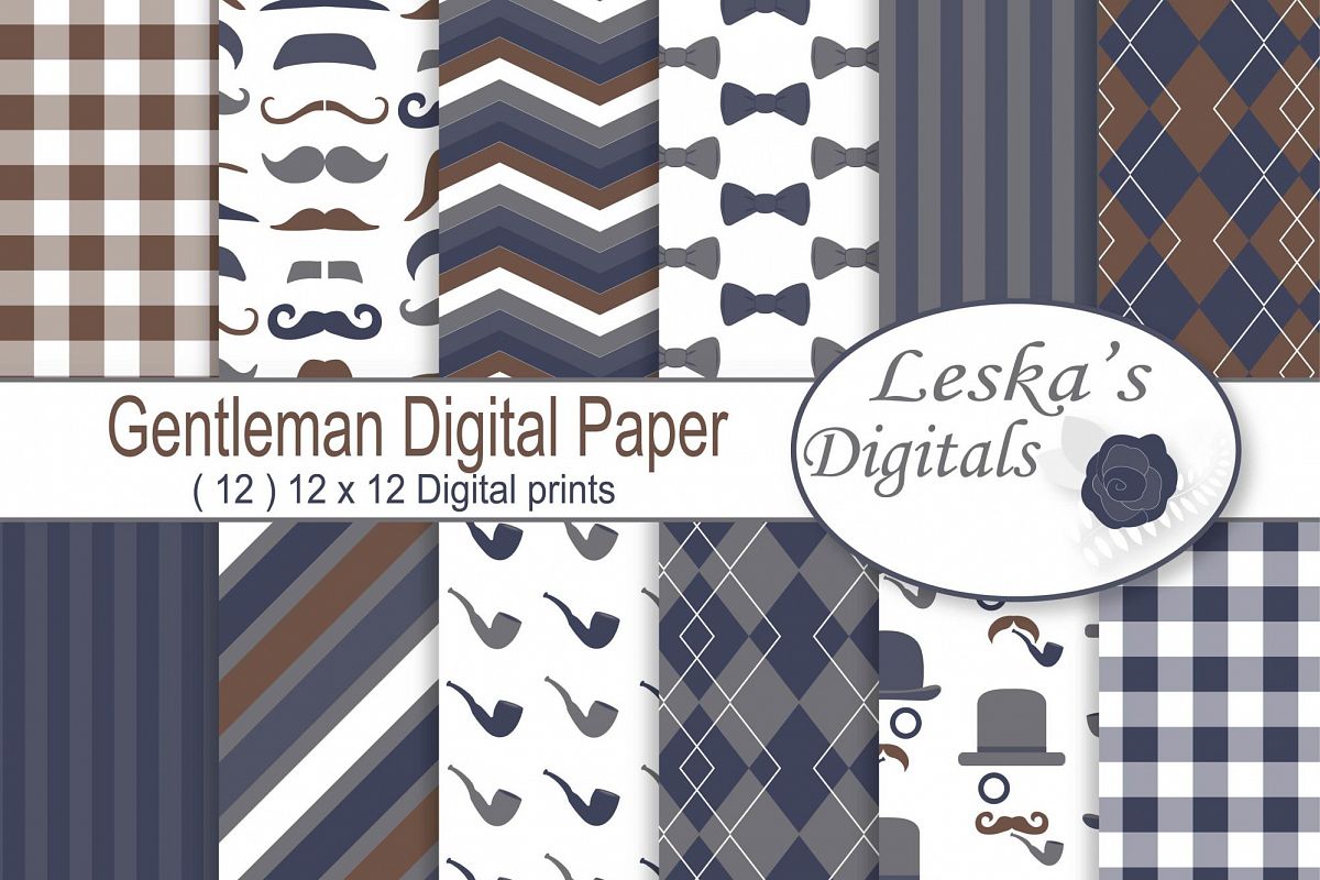 Gentleman Digital Papers example image 1