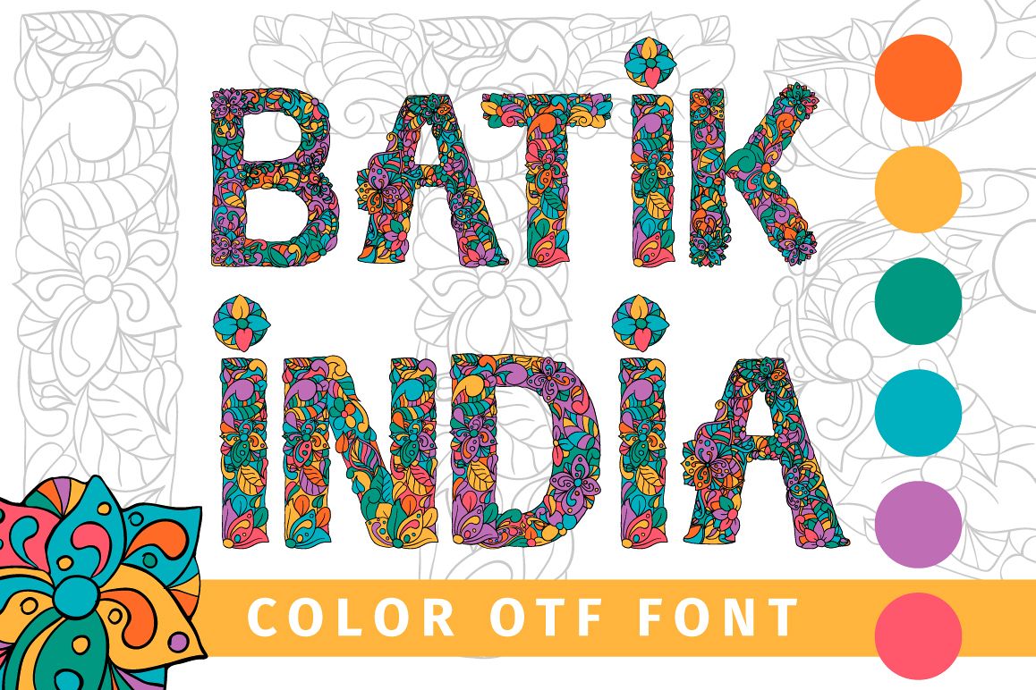 Batik India Color Font example image 1