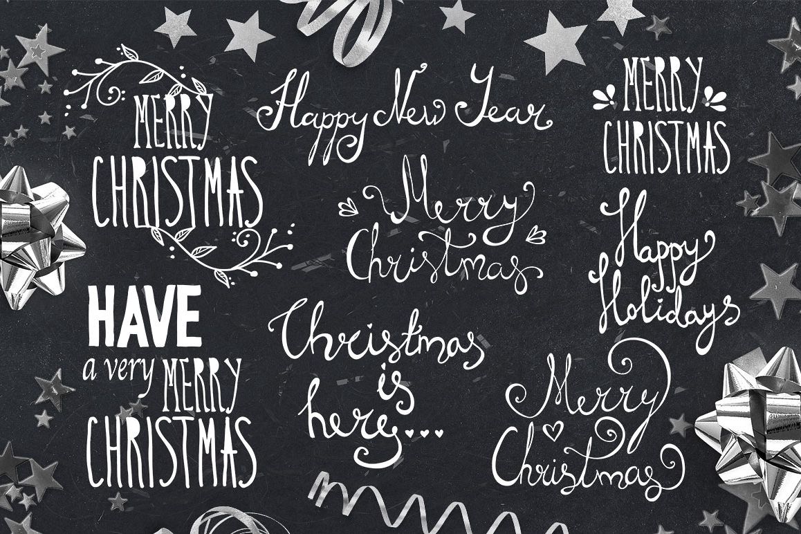 Hand Lettering Christmas Overlays example image 1