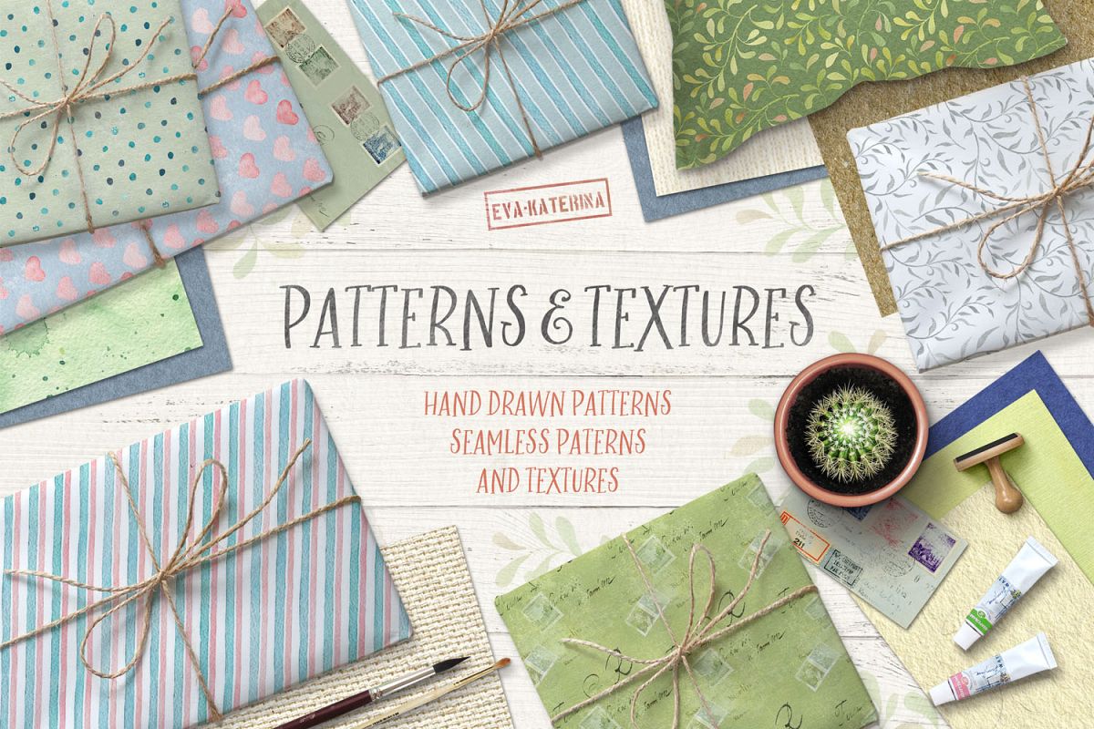 Watercolor Patterns and Textures example image 1