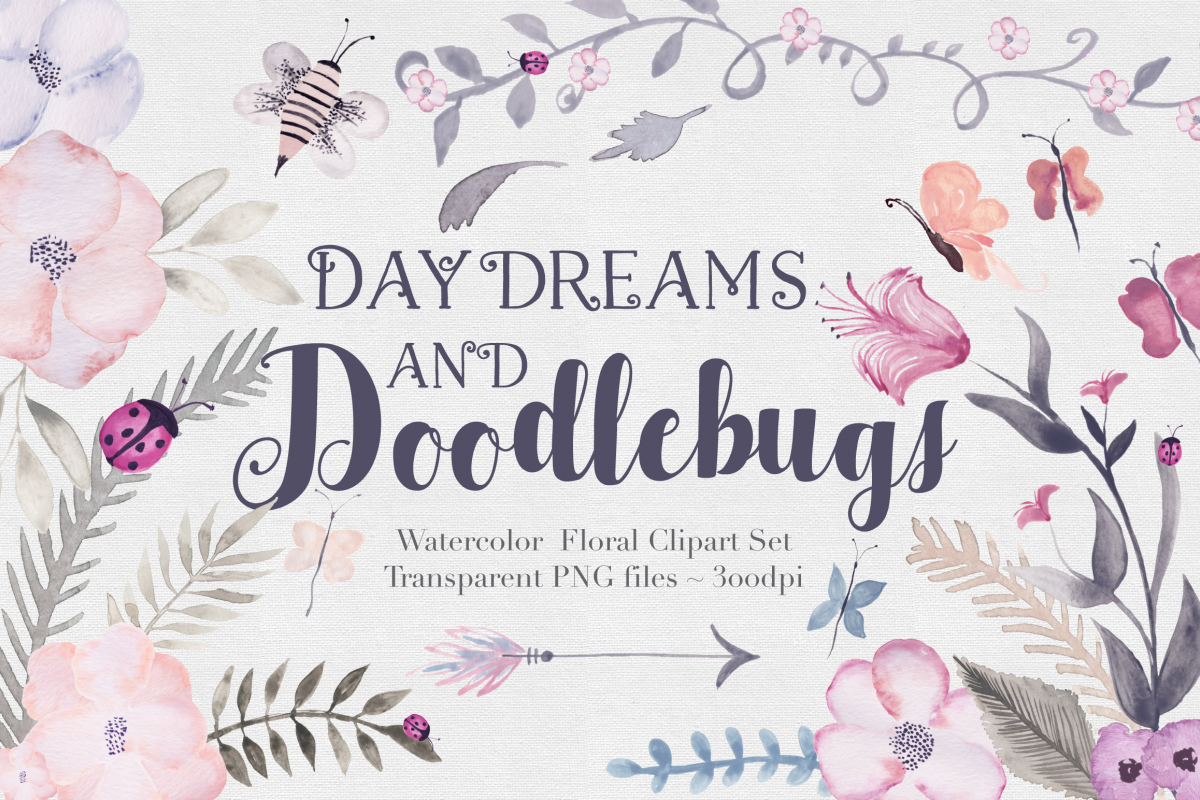 Doodlebug Clipart Set example image 1