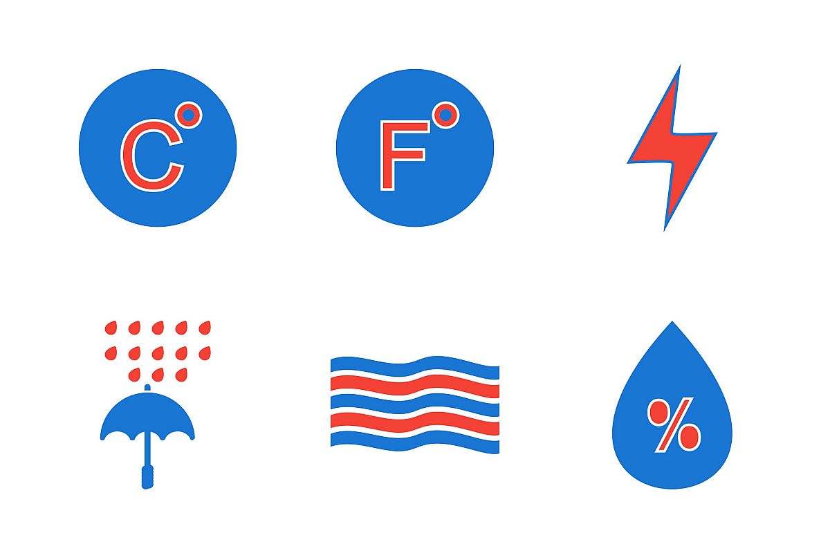 Set Of Weather And Season Icons example image 1