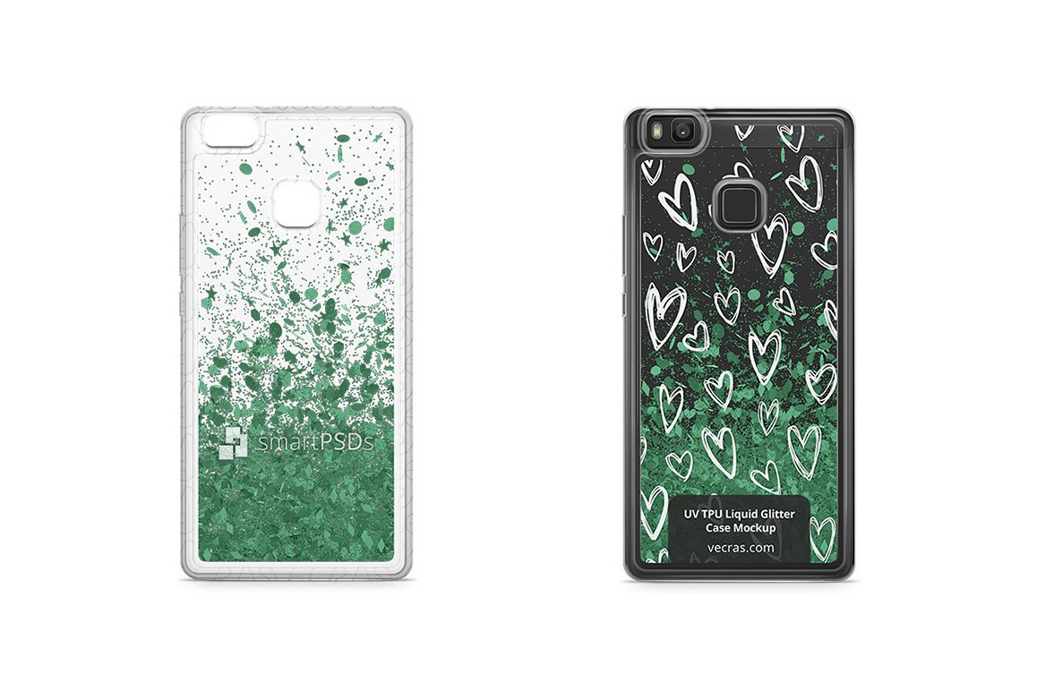 Huawei P9 Lite UV TPU Liquid Glitter Case Design Mock-up example image 1