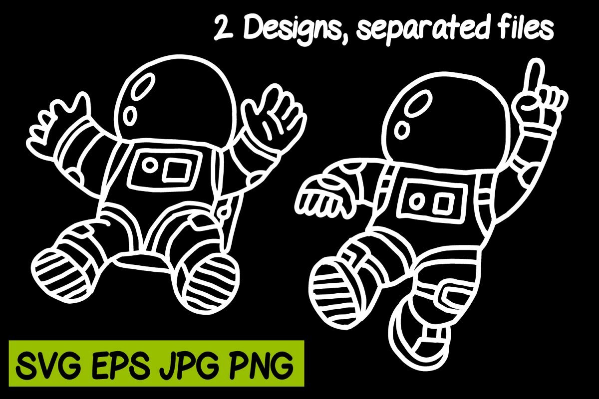 Astronaut 2 Designs - SVG PNG JPG EPS example image 1