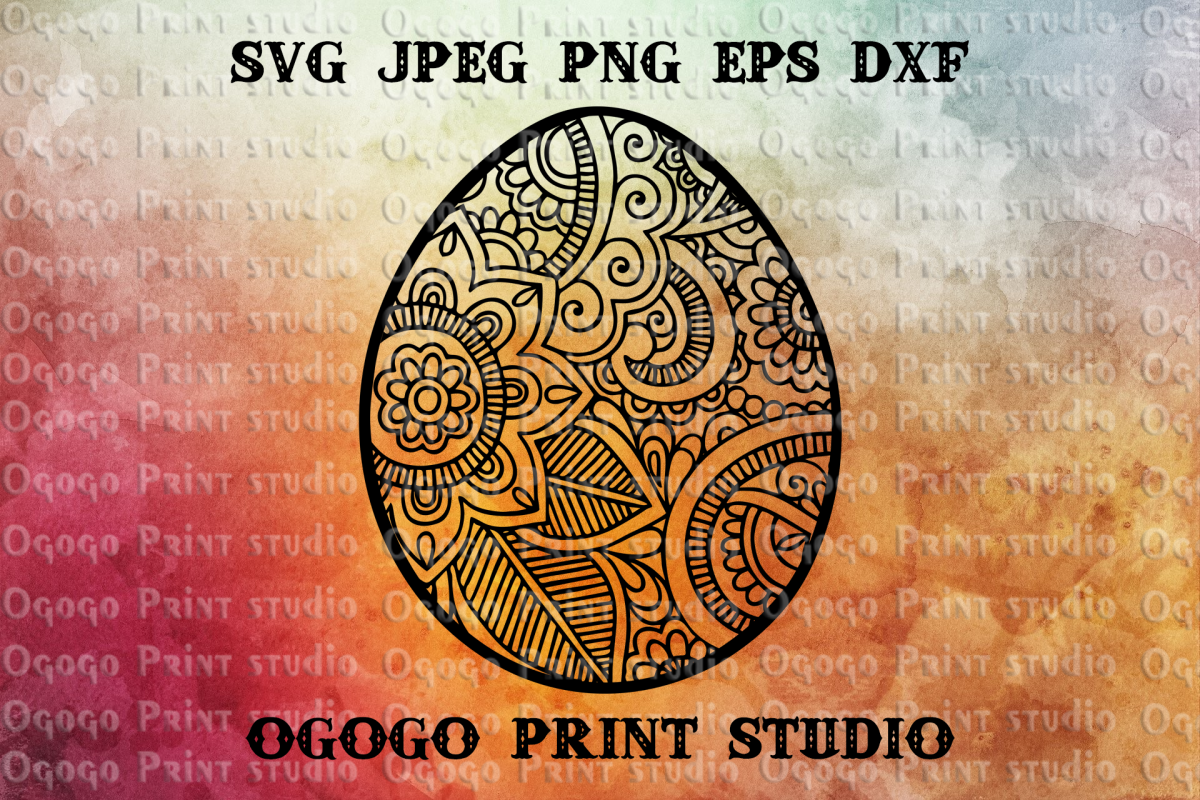 Egg SVG, Zentangle Svg, Easter SVG, Mandala svg, Cricut file example image 1