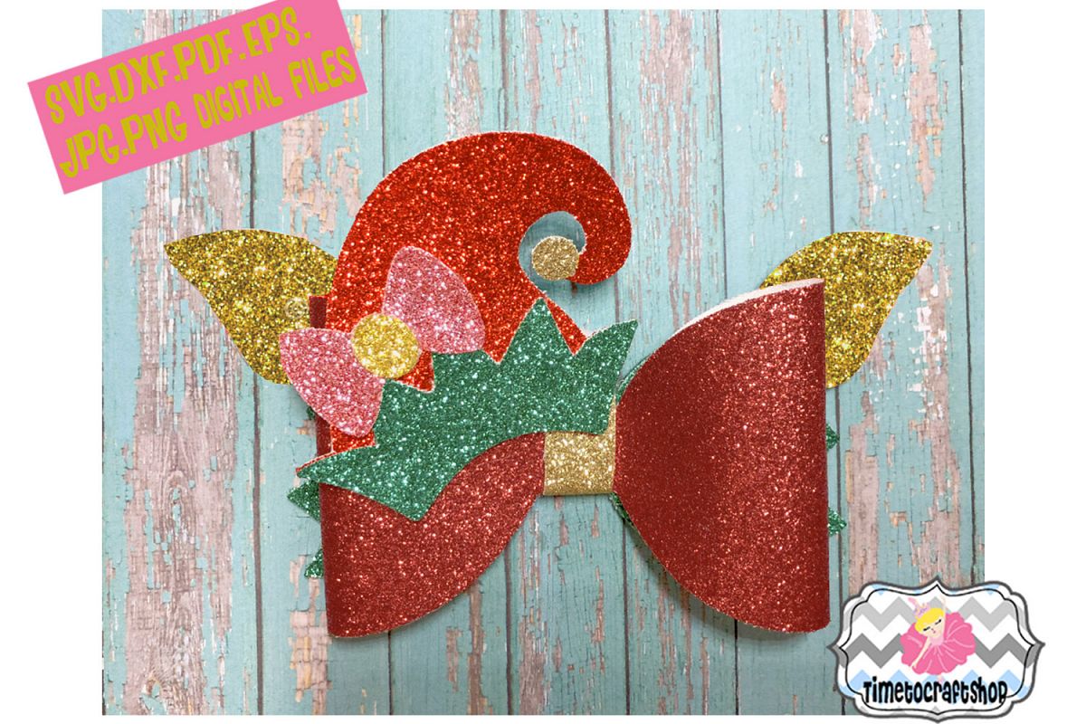 Download Holiday Christmas Girl Elf Hat Hair Bow Template (145031 ...