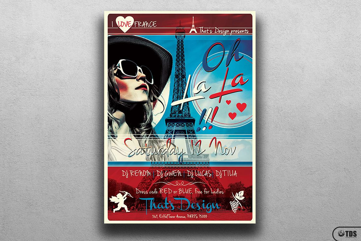 French Party Flyer Template V2 example image 1