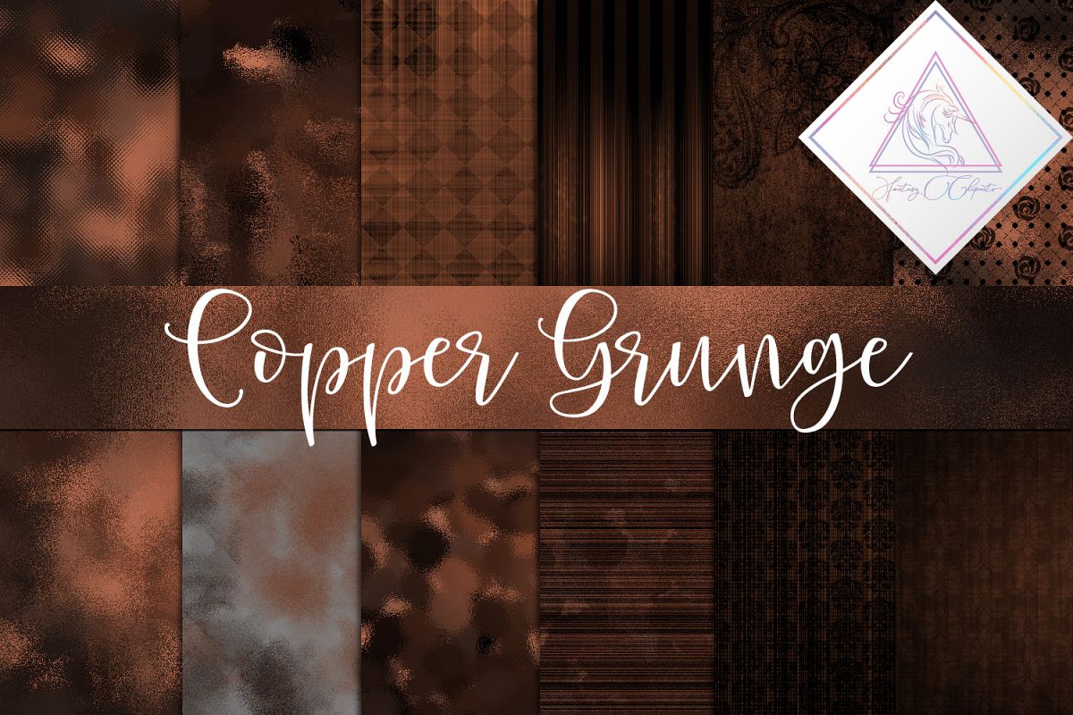 Grunge Copper Digital Paper example image 1